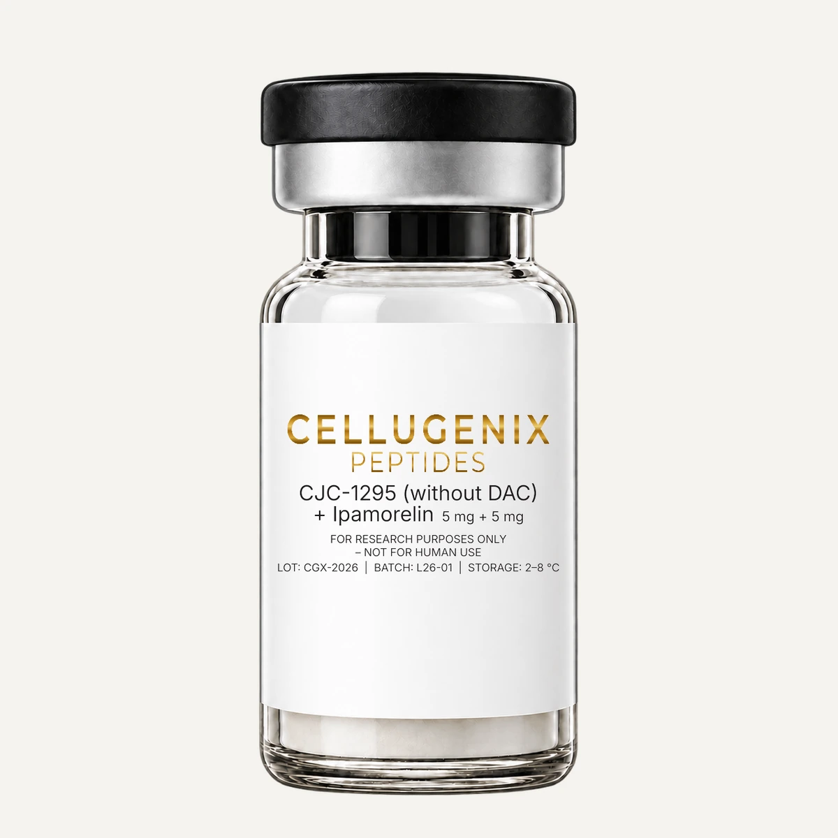 CJC-1295 (without DAC) + Ipamorelin 5/5 mg — Cellugenix official product render
