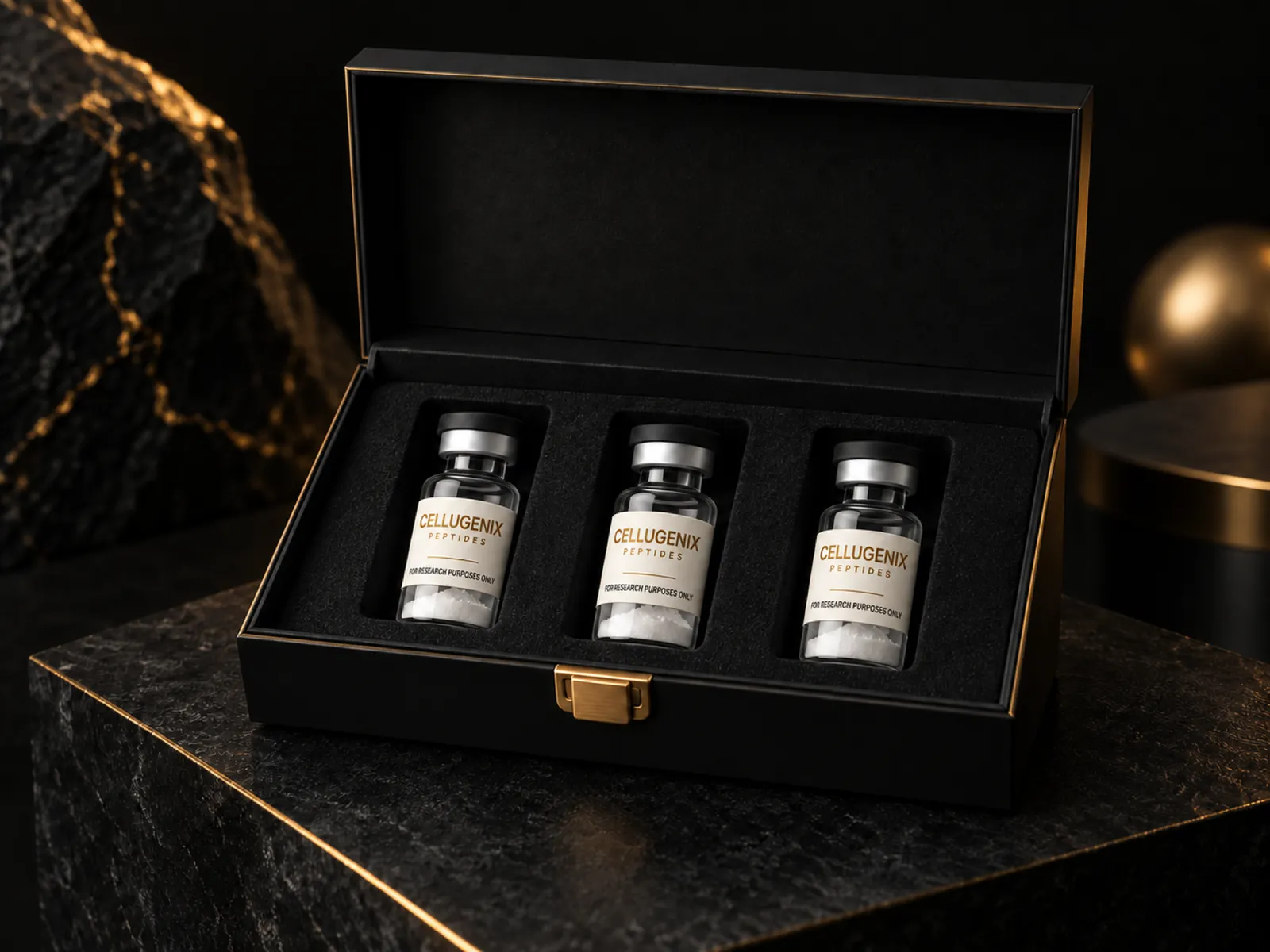 Cellugenix kit box holding three vials