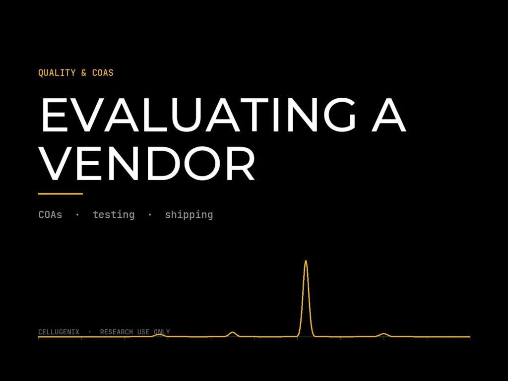 How to Evaluate a Research Peptide Vendor: COAs, Testing, Shipping, and Transparency