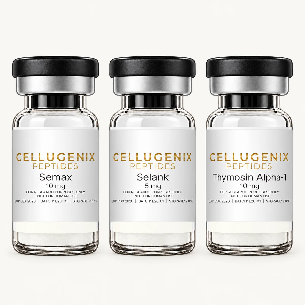 Cellugenix Semax + Selank + Thymosin Alpha-1 Research Bundle vials